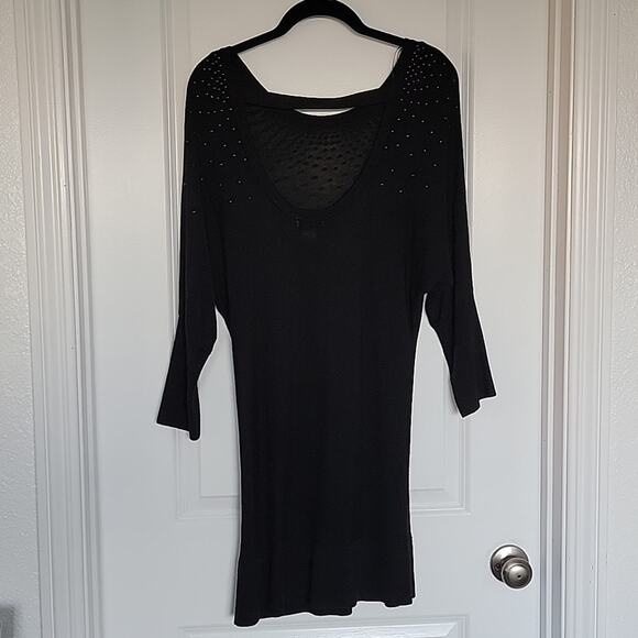 Vintage Cache Studded Low Back Sweater Dress, M - Picture 2 of 8